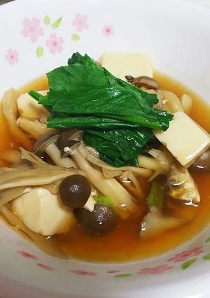 あったかー！豆腐とキノコのうま煮-レシピのメイン写真