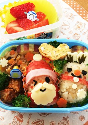 クリスマス☆サンタとトナカイの保育園弁当-レシピのメイン写真