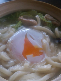 100均土鍋で鍋焼きうどん♡白だし使用-レシピのメイン写真