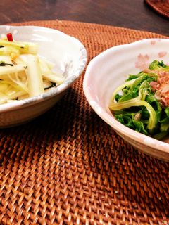 セロリの浅漬け②と葉っぱのお浸し☆-レシピのメイン写真