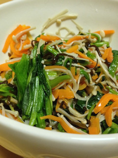 葉野菜とえのきの塩昆布和え-レシピのメイン写真