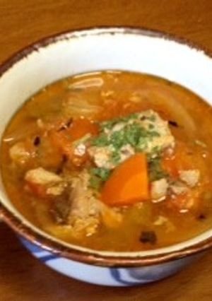 体に優しいサバ缶とトマトのスープ-レシピのメイン写真
