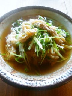 水菜とお揚げのサッと煮♪-レシピのメイン写真