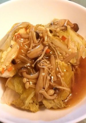 きのこ餡掛け白菜と鶏のミルフィーユ蒸し煮-レシピのメイン写真