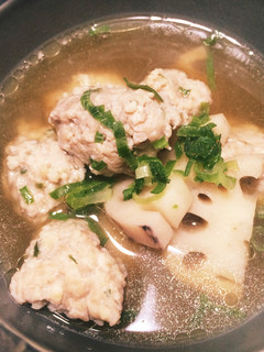 レンコンと鶏ひき肉であったかスープ-レシピのメイン写真
