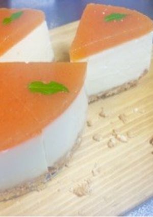 柿とミントのレアチーズケーキ-レシピのメイン写真