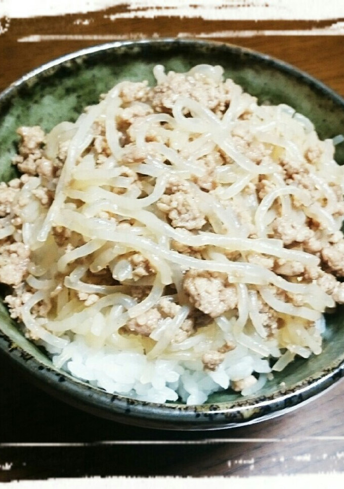 超簡単！白滝と挽き肉の丼-レシピのメイン写真