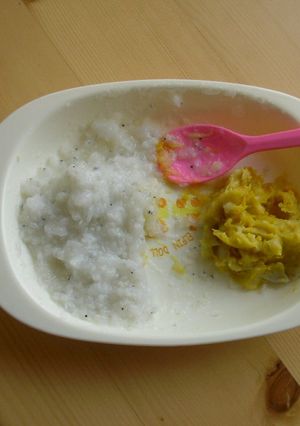 しらすの7倍がゆ＆南瓜と里芋の離乳食-レシピのメイン写真