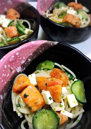 柿とチーズのスパサラダ 青のり風味-レシピのメイン写真