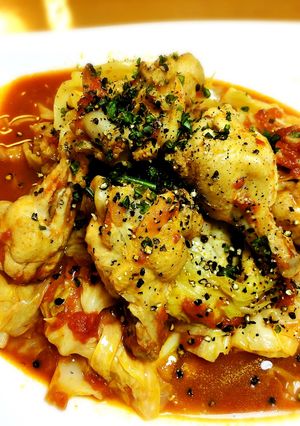 手羽元とキャベツのトマト煮込み♪-レシピのメイン写真