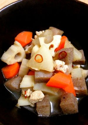 凍りコンニャクと根菜のピリ辛煮-レシピのメイン写真
