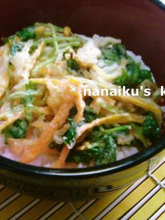三つ葉と人参のかき揚げ丼-レシピのメイン写真