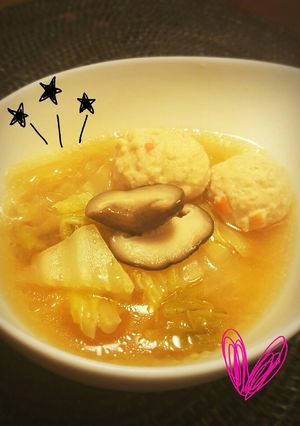 白菜のスープ♡お鍋の肉団子が余った時に♡-レシピのメイン写真