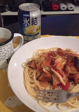 トマトと魚介のパスタとあったかスープ-レシピのメイン写真