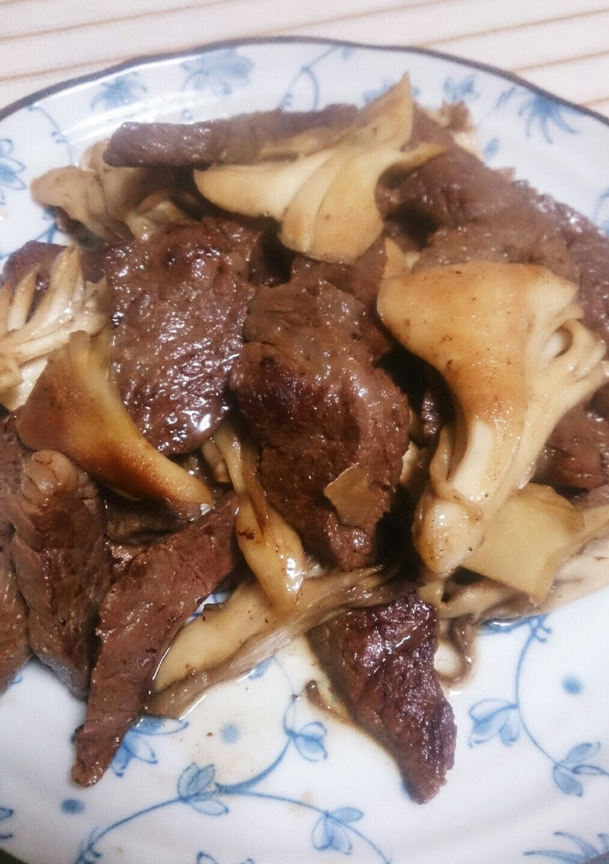 ステーキ肉と舞茸の醤油炒め-レシピのメイン写真