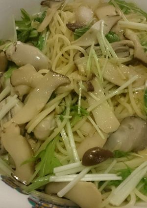 牡蠣と水菜の和風スパゲティ-レシピのメイン写真