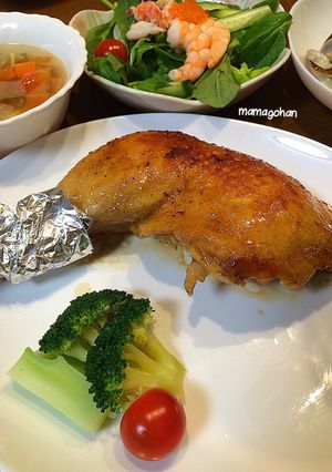 ローストチキンを電子レンジとフライパンで-レシピのメイン写真