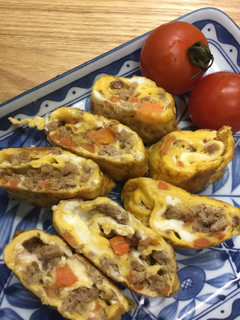 あいびき肉&人参の卵焼き-レシピのメイン写真