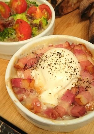 ベーコン＆卵のココットカマン-レシピのメイン写真