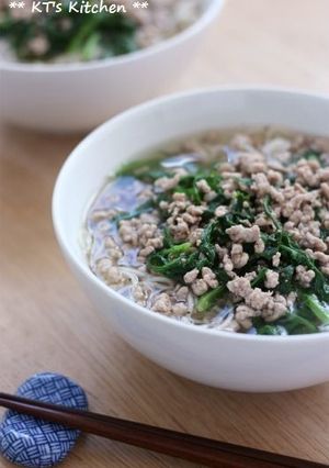 春菊たっぷりアジアンにゅうめん-レシピのメイン写真