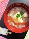 鶏ムネ肉がトゥルっと旨い❀紅白雑煮❀