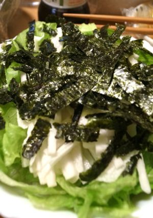 レタスと山芋のサラダ わさびドレッシング-レシピのメイン写真