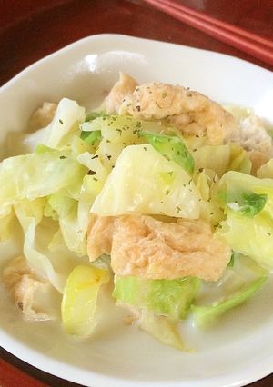 キャベツと油揚げの豆乳煮❁-レシピのメイン写真