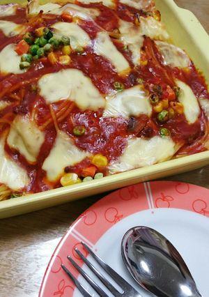 かんたんミートスパグラ♡-レシピのメイン写真