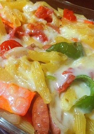 家の食材で☆焼き野菜とペンネのチーズ焼き-レシピのメイン写真