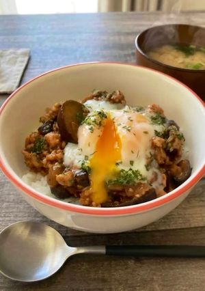 簡単＊鶏むね茄子のとろ〜りオムハヤシ丼-レシピのメイン写真