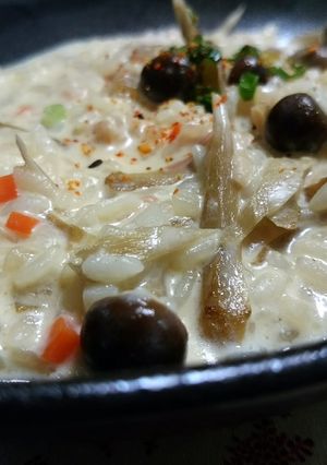 ご飯で作るちょぴり和風な根菜リゾット-レシピのメイン写真