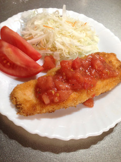 サーモンのチーズカツ☆トマトソース添え-レシピのメイン写真
