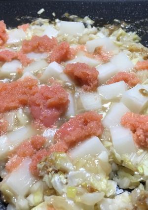 簡単‼お餅とたらこのもんじゃ-レシピのメイン写真