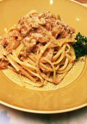 香箱蟹のトマトクリームパスタ-レシピのメイン写真