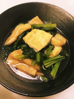 お母さんの味✩小松菜と油揚げの煮浸し-レシピのメイン写真