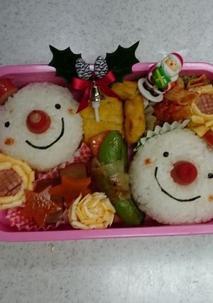 スノーマンキャラ弁-レシピのメイン写真