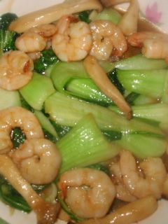 青梗菜とえびのオイマヨ炒め-レシピのメイン写真