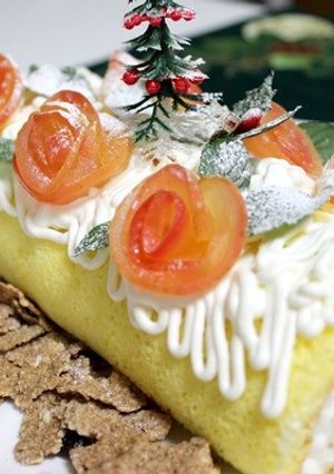 クリスマス　ヨーグルトロールケーキ　-レシピのメイン写真