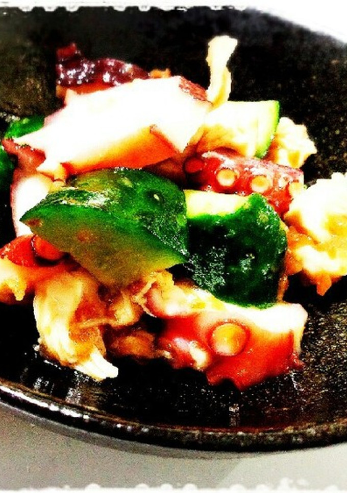 たことささみときゅうりの梅あえ-レシピのメイン写真