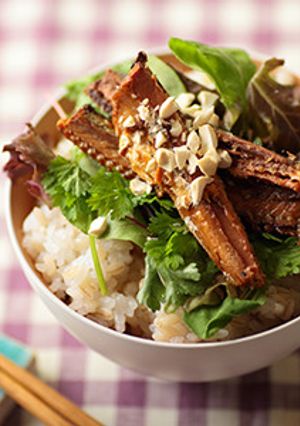 楽チン！もち麦ごはんとサンマのヘルシー丼-レシピのメイン写真
