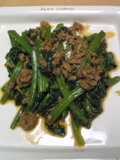 ほうれん草とひき肉のオイスターソース炒め-レシピのメイン写真