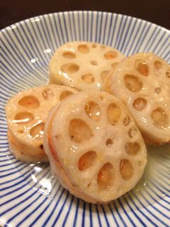 蓮根の海老はさみ焼きあんかけ-レシピのメイン写真