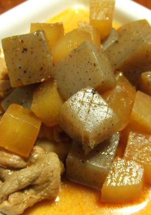 こんにゃく&大根&豚肉コロコチュジャン煮-レシピのメイン写真