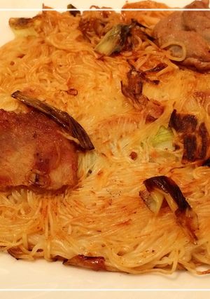 豚肉とネギのそうめん焼き☆-レシピのメイン写真