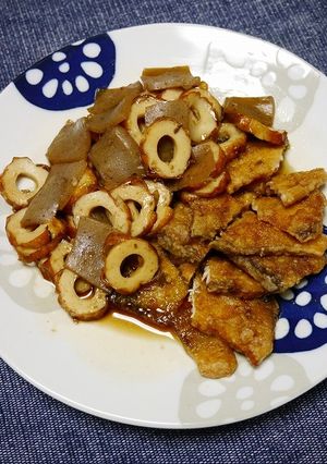 簡単！ぶりの竜田揚げの竹輪煮掛け-レシピのメイン写真