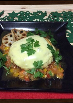 豆腐と蓮根のふわふわハンバーグ♪-レシピのメイン写真