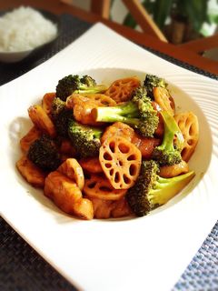 甘辛★蓮根とブロッコリーと豚肉の中華炒め-レシピのメイン写真