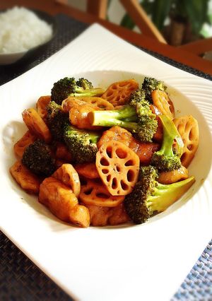 甘辛★蓮根とブロッコリーと豚肉の中華炒め-レシピのメイン写真