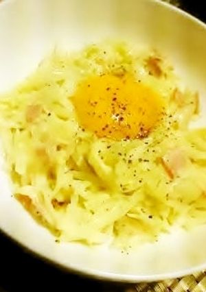 青パパイヤのカルボナーラ-レシピのメイン写真