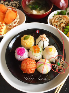 幼児食★手毬寿司風〜おにぎり★ひな祭り-レシピのメイン写真